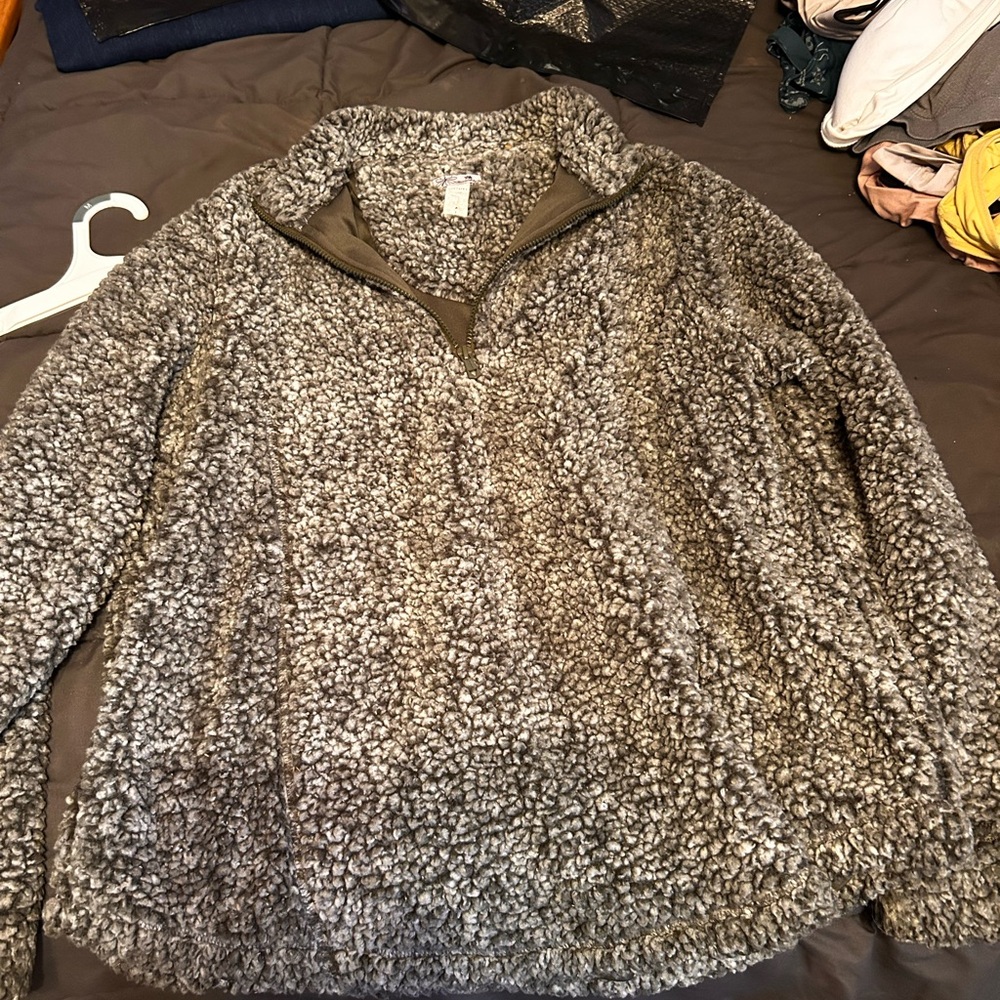 Cozy Gray Sherpa Jacket